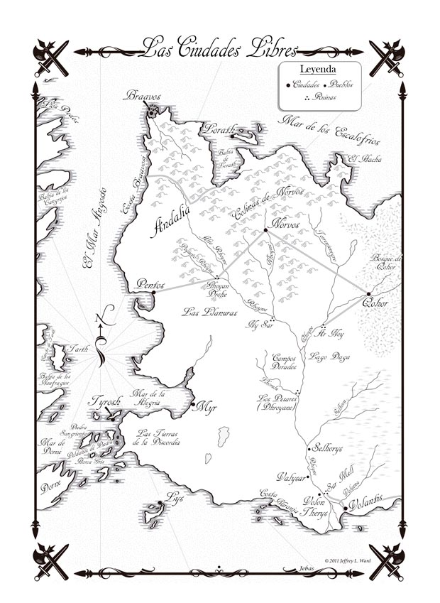 Mapa de las Ciudades Libres Juego de Tronos
