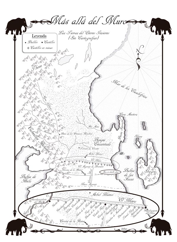 Mapa de Más Allá del Muro en Español Juego de Tronos