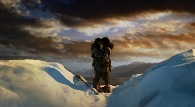 Ygritte y Jon en lo alto del Muro