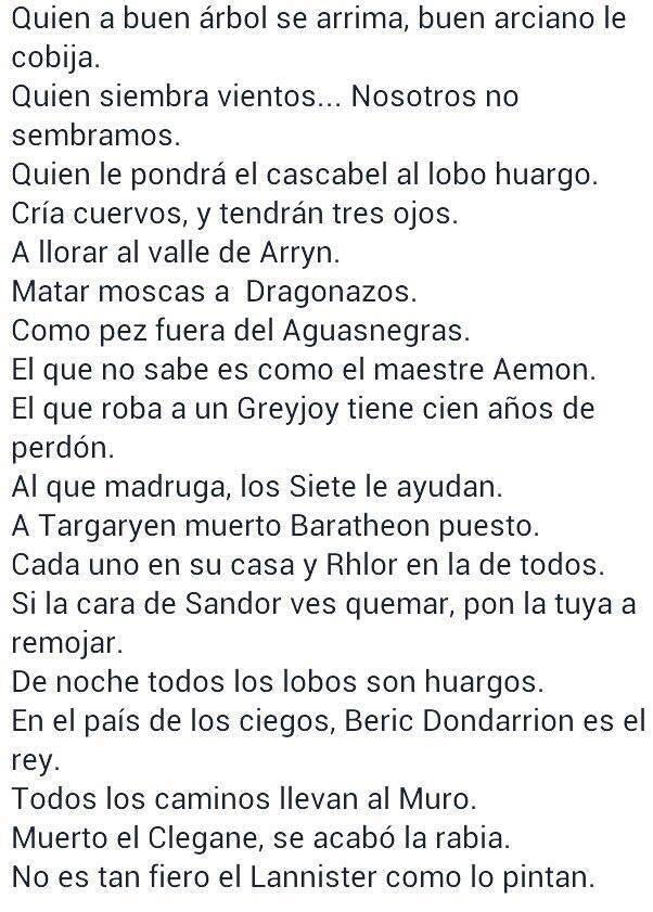 refranero de poniente