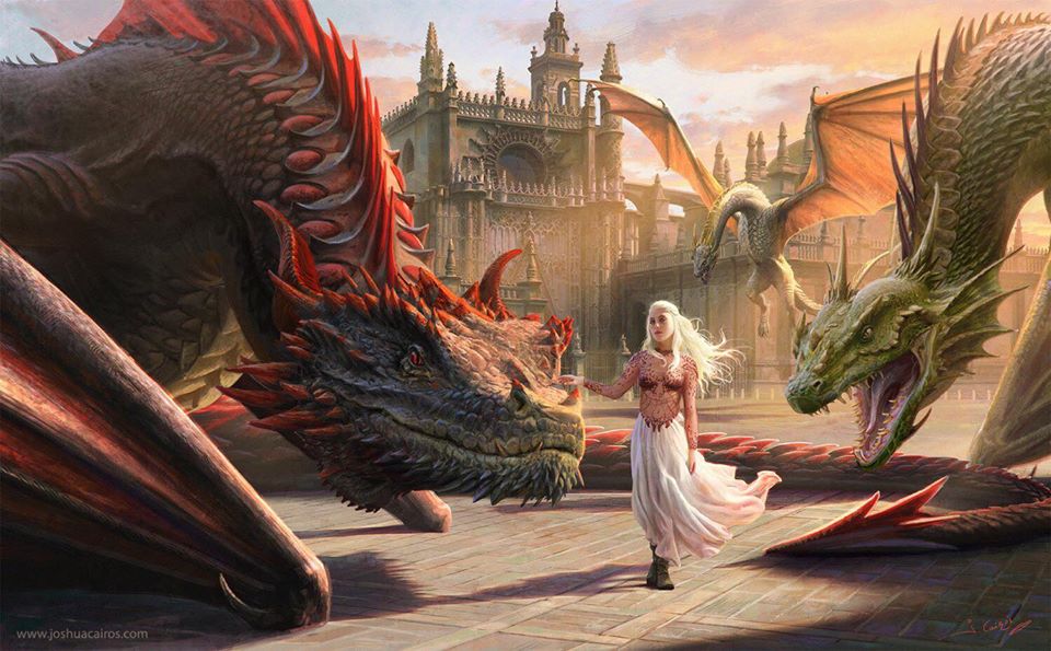 Daenerys y los dragones, por Joshua Cairós