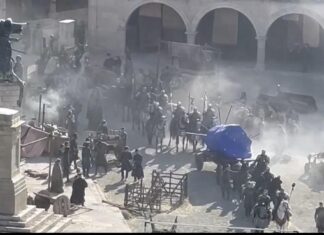 Cabezas de dragón en Trujillo y actores en Cáceres para el rodaje de La Casa del Dragón