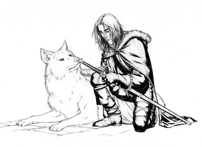 Jon_and_Ghost_by_Mike_S._Miller